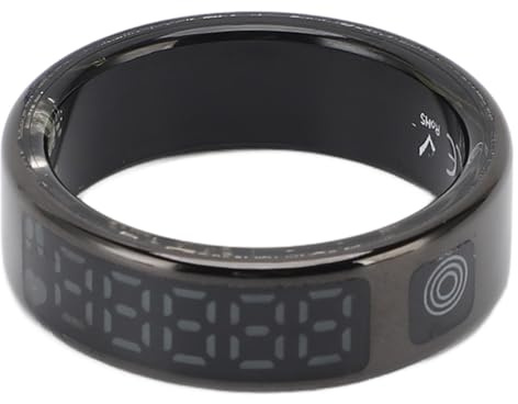 Smart ring, fitnessmätare med skärm, smart ring hälsospårare med IP68 regnsäker för flera sportlägen och videorullning (#13)