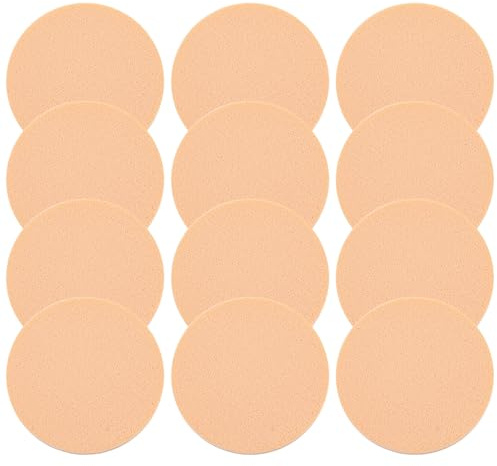 12 Pcs Nude Round Make Up Sponges for Face Cosmetic Sponge Makeup Pads Powder Sponge Makeup Foundation Powders Sponges for Liquid Foundation Cream Concealer, Wet and Dry Dual Use