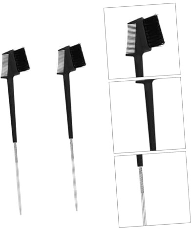 PRETYZOOM 2 Pezzi Pennello Sopracciglia e Mascara Duo Strumento Multifunzionale per Trucco Occhi Donne Nero Effetto Professionale Salon