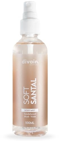 Holziges, elegantes & sofistikiertes Körperspray 100ml mit cremigem Sandelholz, Unisex | Soft Santal Body Mist | divain.Parfums