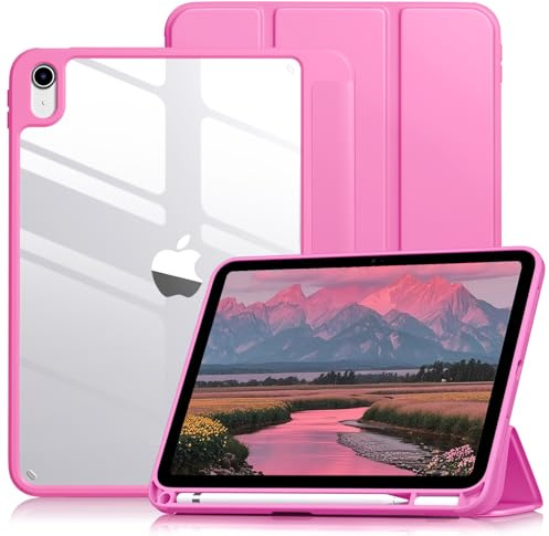 Vobafe Hülle für iPad (A16) 11. 11 Zoll 2025/10 Gen 10.9 2022, Lilac Rosa | Hart PC Transparent Cover Rückseite Schutzhülle, iPad Hülle mit Stifthalter, Unterstützt Touch ID, Auto Schlafen/Wachen