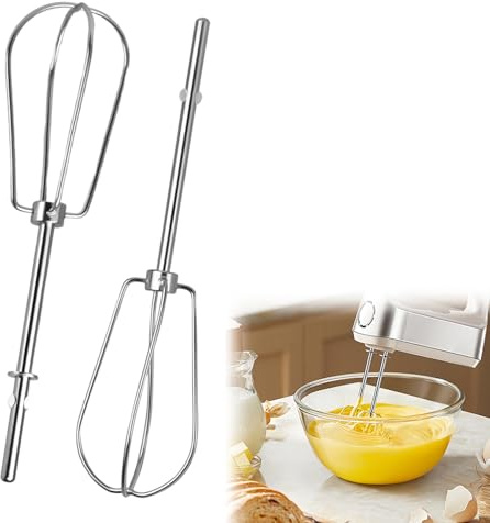 Quorumsg 2 Stück Ersatz Rührbesen, 18 x 4.5cm Edelstahl Ersatzquirl, Handmixer Rührbesen Ersatz, Universelles Ersatzs Schneebesen für Teig ei Backen und Kochen Schneebesen Teigrührer Kompatibel