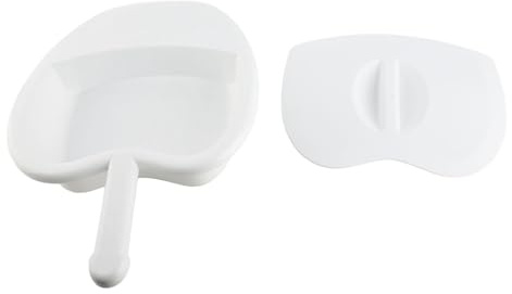 Fabater Sängpanna med Lock och Handtag, Löstagbar Spillsäker Bäddpanna för Vuxna, Mjukt Hölje Bekväm Design Lätt Att Rengöra Bäddpannan i Plast för äldre Patienters återhämtning
