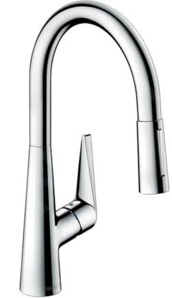 hansgrohe Talis S Einhebel-Küchenarmatur (Komfort-Höhe 200 mm, mit Ausziehbrause und Schlauchbox) Chrom