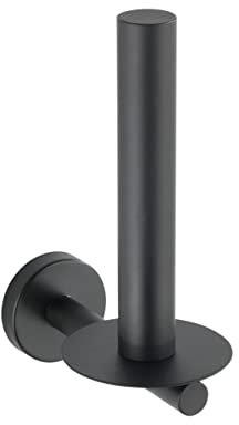 WENKO Ersatzrollenhalter Mod. Bosio Black, Wandhalter für Toilettenpapier aus Edelstahl, matt lackierte Oberfläche, 8 x 18 x 12,5 cm