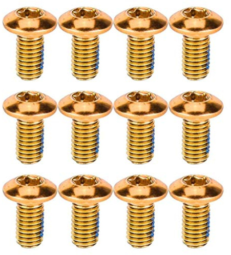 BESPORTBLE 12 Stück Fahrrad Schraube Fahrrad Scheibenbremsen Rotor Schrauben Muttern für Mountainbike (Golden)