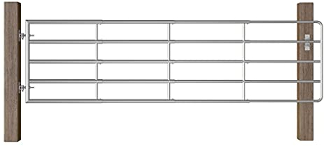 vidaXL Cancello da Giardino Cancellata per Giardino Chiusura per Staccionata Porta per Recinzione in Acciaio a 5 Sbarre (115-300) x90 cm Argento