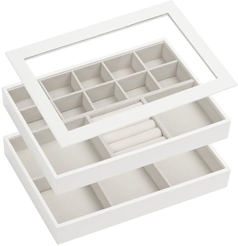ADEL DREAM Stapelbares Schmucktablett Schmuckschatpfanne Aufbewahrung Schublade Lagerung-Schmuck Aufbewahrung Damen Schmuckschatpfe