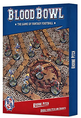 Games Workshop Blood Bowl - Seconde Saison : Khorne Double-Sided Pitch and Dugouts Set (en)