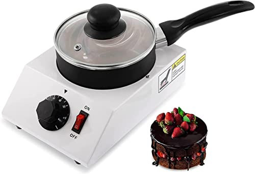 GZYHDC Tempéreuse De Chocolat Fondue Fontaine a Chocolat Professionnel Machine De Fusion De Chocolat Électrique Pot Antiadhésif en Céramique(Pot Unique)