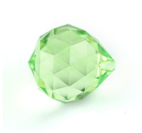 Kronleuchter Kristall Prismen Anhänger Bunte Kristallleuchter Facettierte Kugeln Kristallglas Feng Shui Kugeln Hängelampe Party Crystals Lighting Lamp Ersatzteile ( Color : Lt. green , Size : 20mm 10p