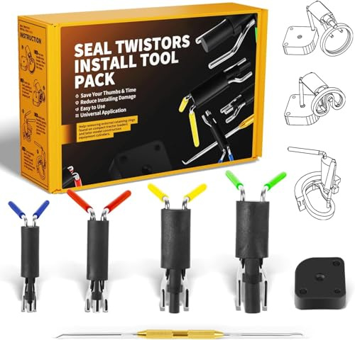 CTcar Professional Hydraulic Seal Installation Tool Set (6-piece) for U-Cup & Piston Rings | 20-165mm Compatible | With Grip Block & Multi-Purpose Hook