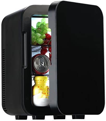 10L Mini Fridge Car Refrigerator Portable Freezer Cooler and Warmer Storing Skincare Cosmetic Food Drink for Home Car Use,B