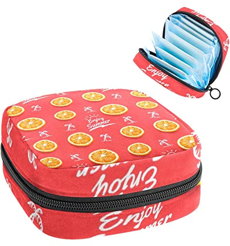 Pink Lemon, Period Pouch Portable, Tampon Aufbewahrungstasche, Tampon Halter für Geldbörse, Feminine Produkt Organizer, Mehrfarbig, 4.7x6.6x6.6 in/12x17x17 cm