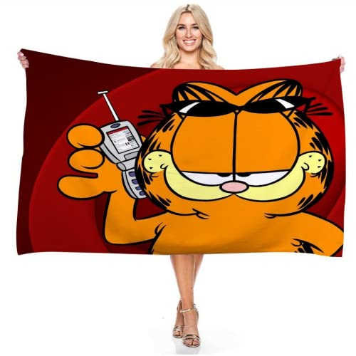 IMFLY Garfild Garfield Handtuch 70 X 140 cm,Strandtuch Badetuch Strandlaken Handtücher,Strandtuch Mit Namen.Kinder Duschtücher (C,100x200cm)