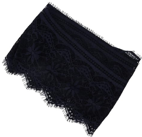 TOPINCN Spitzenstickerei für DIY-Kunsthandwerk, Weiche Polyester-Seiden-Kleidungsdekoration, 14,5 Cm X für Hochzeiten, Geburtstage und Geschenke (Farbe 1 Marineblau)