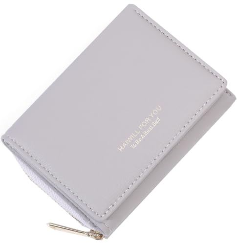 HAIWILL Geldbeutel Damen Klein PU Leder, Portmonee Mit Münzfach und 7 Kartenfächern, Gross Kapazität Kleines Portemonnaie Viele Fächer (Lila)