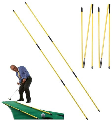 Fituenly Golfausrichtung Sticks 2 Pack Swing Training Aid -ausrüstung Zusammenklappbarer Trainingstangen Haltung Korrektur Im Praktischen Speicherrohr Fall Für Männer Frauen Golfer Schwingen