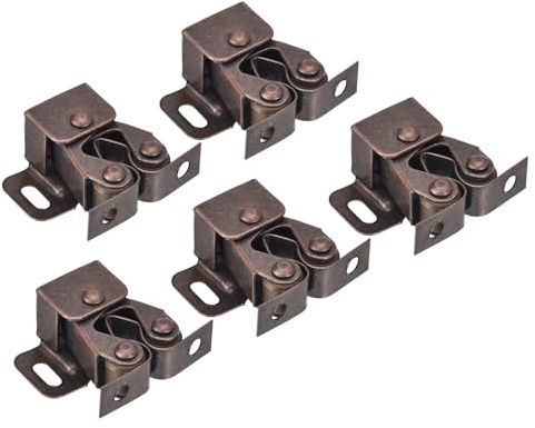 uxcell Retro Cabinet Door Double Roller Catch Ball Latch with Prong Hardware 32mm Bronze Tone 5pcs