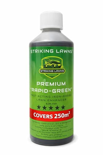 RAPID-GREEN Iron & Nitrogen Lawn Treatment Covers 250m² by Striking Lawns | Moss Killer | Fast Acting Grass Greener | No Watering In | Spray Application Only | Year‑Round Lawn Booster