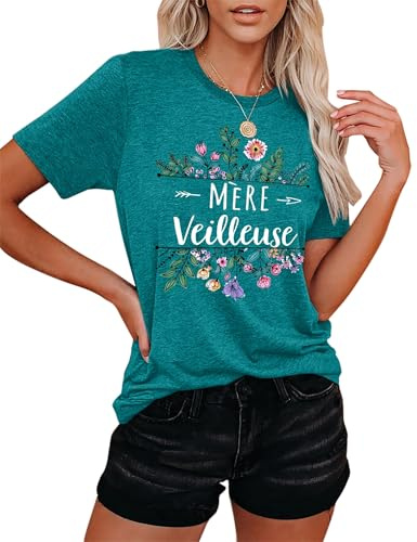 hohololo MèRe Veilleuse Tshirt Merveilleuse Maman Shirt Cadeau FêTe Des MèRes Fleur Tee-Shirt