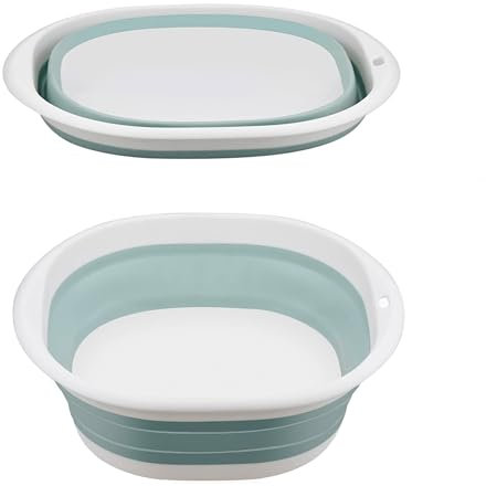 Bassine à vaisselle pliable de 9 L, panier de lavage portable en plastique de silicone, multi-usage, pour l'extérieur, le voyage, le camping, l'évier pliable pour économiser de l'espace