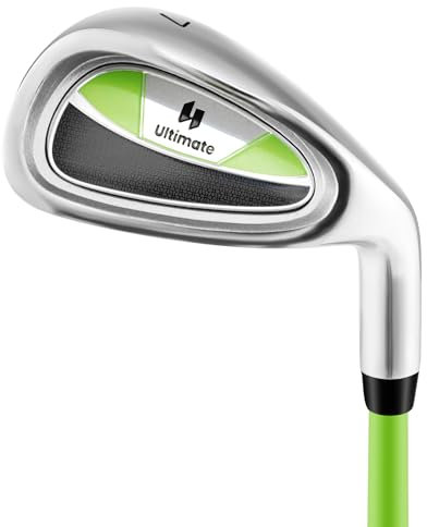 GYMAX Kinder-Golfschläger #7 Eisen, Golf Eisen mit Fiberglas-Schaft & Kopfschutz, für Rechtshänder, für Jungen & Mädchen im Alter 8-10 Jahren