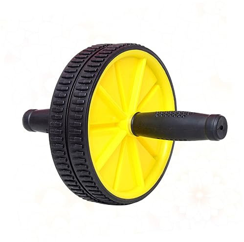 Hemobllo Abdominal Training Roller Doppelrad Mit Stahlrohr Und Pvc Geräuscharm Für Männer Und Frauen Bauchmuskeltrainer Für Zuhause Und Fitness Gelb