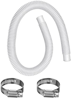 Upgrade 1.25 pool hoses for above ground pools,pool pump hoses,pool filter hose,swimming pool hoses,pool pipe (1 pack white 1.5m)
