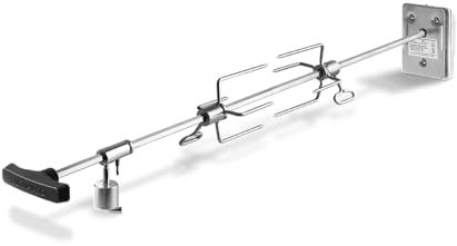 BURNHARD Universal Drehspieß mit Motor, Elektrischer Grillspieß inkl. Fleischgabeln, Rotisserie für Gasgrill Fred 2- & 3-Brenner, Spießlänge: 66-79cm