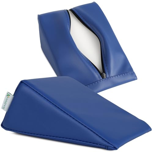 HABYS Lagerungskeil 50/40x15x10 cm | Massagekissen für Gesicht, Dekolleté & Rücken | Vinyl Flex Bezug | Farbe Grau