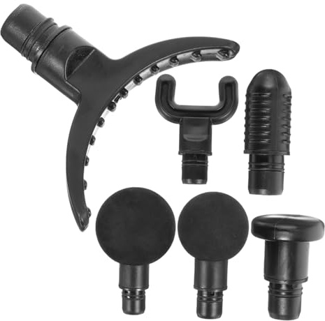 6 Stück Massagegerät Adapter aus Abs Schwarz für Fitness | Körpermassagekopf, Tragbarer Aufsatz für Sportler und Läufer, Kompakt, Einfach zu Verstauen