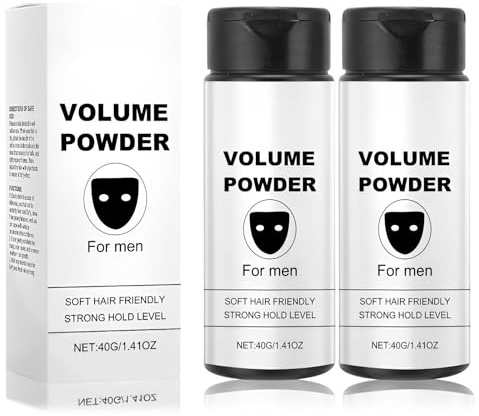 2 Pièces Poudre Volume Cheveux, Poudre Texture Cheveux Homme, Poudre Coiffante Homme, Ingrédients Entièrement Naturels, Tenue Rapide et Longue Durée, Texture Mate et Rebondissante (2 * 40g)