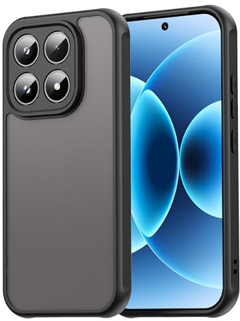 ESHUYI Ultratunt matt fodral för Xiaomi 17, droppskydd i militärkvalitet, frostat genomskinligt PC-baksida och mjukt TPU-kantskydd, svart