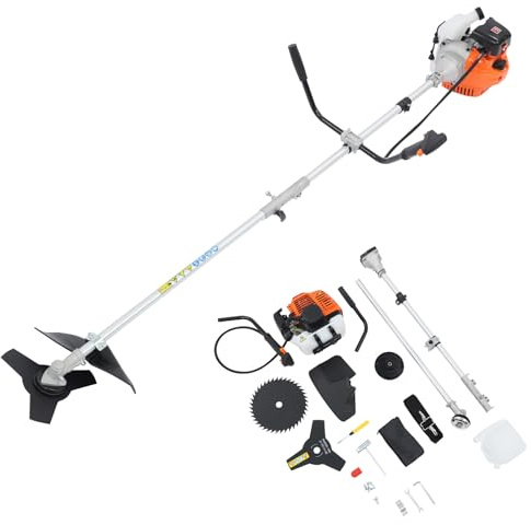 ROGONPDK Decespugliatore a benzina da 42,7 cc, tagliaerba multifunzione e decespugliatore, tagliaerba a benzina, tagliabordi a 2 tempi, strumento da giardino, per il taglio di arbusti
