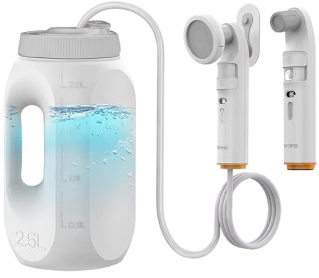 Portable Electric Bidet 2.5L – ZEY LUXE High Pressure Handheld Bidet with LED Display, Dual Spray Heads, Bottle & Hose Compatible, Rechargeable Travel Bidet for Camping, Postpartum & Personal Hygiene
