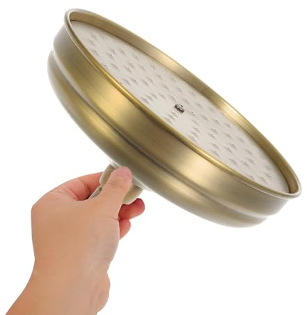 GRIRIW Cabezal de Ducha Retro Tipo Lluvia, Rociador de Ducha de Cobre Dorado, Fácil de Instalar, Antiobstrucción, para Baño