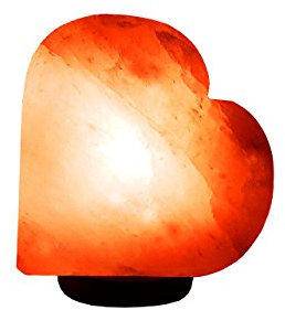 Lampada di sale a forma di cuore, in cristallo, con attacco e lampadina, circa 3 kg