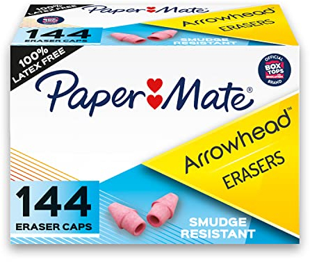 Paper Mate Arrowhead Radiergummi, Perlenkappe, Rosa, 144 Stück
