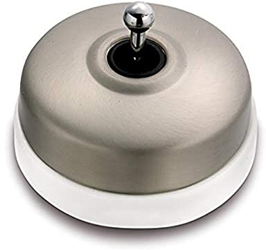 Fontini 60308562 Conmutador Porcelana Blanca Carcasa Niquel Satinado, Manecilla Cromo