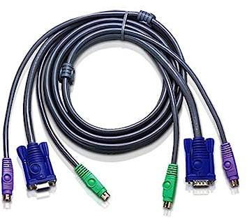 Aten 2L-5002P/C Cordon Pieuvre PS2 pour CS14C/CS82AC/CS84AC 1,80 m Noir
