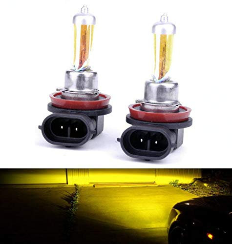 2xS. AQUA VISION H8 35W PGJ19-1 12V Halogen Lampen Auto Birnen 3000k YELLOW/GELB Abblendlicht Fernlicht Zusatzscheinwerfer Nebelscheinwerfer - Hallenwerk
