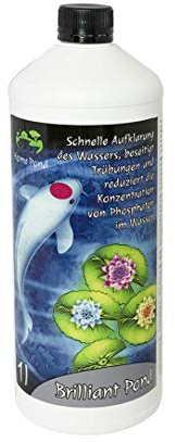 Home Pond Brilliant Pond Teich Reiniger für dauerhaft klares Wasser - gegen trübes Wasser und Algen - 1000 ml - Hergestellt in der EU