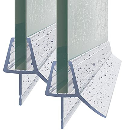 2 Stück Duschdichtung,Ersatzdichtung Für glasdicke 4mm 5mm 6mm Duschtür Dichtung Duschkabine Wasserabweiser einstellbare Spritzschutz Bad Dusche 1000mm