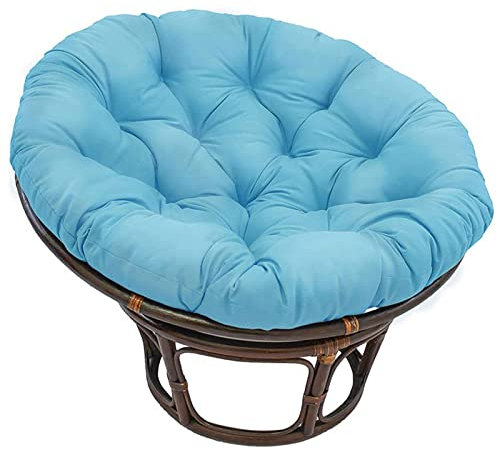 Yadlan Papasansessel Kissen Outdoor Sitzauflage, Polster für Papasansessel, Wasserdichtes Schaukelstuhlkissen, Schaukel Hängenden Korb Ersatzpolster Auflage(Size:80 * 80cm,Color:hellblau)