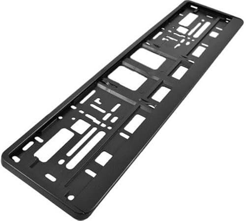 Kennzeichenhalter 2er Set – Nummernschildhalter Schwarz Matt für EU-Kennzeichen 52×11 cm, Kunststoffrahmen ohne Bohren, stoßfest & waschanlagenfest, universelle Kfz Kennzeichenhalterung