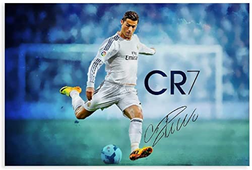 LBMED Leinwand Druck Poster Fußball-Fußballer Cristiano Ronaldo (40) für die Dekoration des Esszimmers Wandkunst Kunstwerk Malerei Kunstdrucke Bild 19.7x27.6(50x70cm) Kein Rahmen