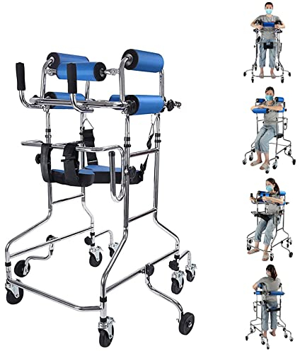 CEEBUS Gehbock für Senioren Stabil mit Rollen Hemiplegia Rehabilitation Standing Frame Adult Portable Walker Walking Aid, Medical Walker für die Behinderten von 150-180 cm