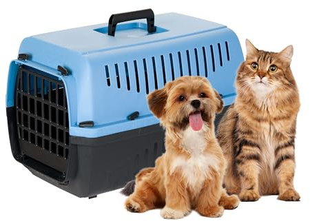 Ferplast Trasportino Gatto SKIPPER 2, Trasportino Cane Taglia Piccola e Gatti max 8 Kg, Trasportino Rigido, Viaggio Animali Domestici, 55 x 36 x h 33 cm, in Plastica con Maniglia Pieghevole