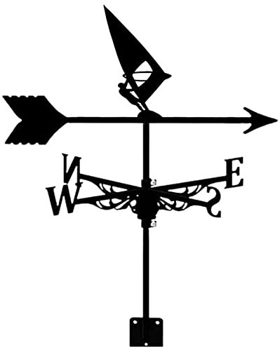 EICOFF Veleta de velero Retro, Veleta de Metal clásica, Pintura en Aerosol Negra, indicador de dirección del Viento para jardín, Patio, Granja, Granero, Valla de Garaje, cenador al Aire Libre, Deco